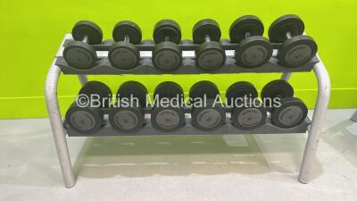 Dumbbell Rack Including 8kg, 12kg, 14kg, 16kg, 20kg and 22kgs *ENF*