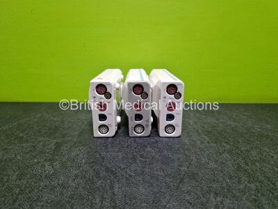 3 x Philips M3001A Module Including ECG, SpO2, NBP, Press and Temp Options *SN DE717Q4647 / DE717Q4668 / DE9070CUYB*