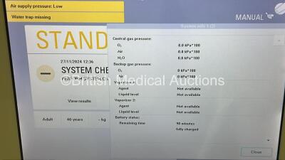 Maquet Flow-i Anaesthesia Machine System Version 4.9 Software Version 04.09.00 with Hoses (Powers Up) *S/N 2262* - 2