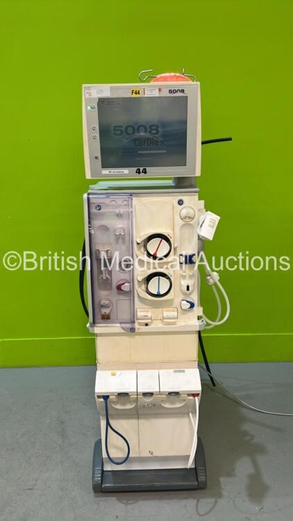 Fresenius Medical Care 5008 CorDiax Dialysis Machine Software Version V4.62 - Running Hours 43230 with Hose (Powers Up - Missing Front Cover)