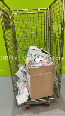 Cage of Mixed Consumables Including Airways, Splints and Bottles (Cage Not Included - Out of Date) *May Included Sharps*