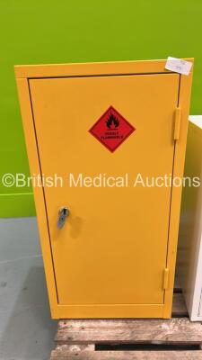 Lockable Yellow Single Door Metal Cabinet *S/N NA*