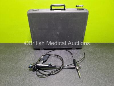 Olympus CYF Type V2 Video Cystoscope in Case - Engineer's Report : Optical System - Unable to Check, Angulation - Strained - To Be Adjusted, Insertion Tube - Kinks at Grip , Light Transmission - No Fault Found, Channels - No Fault Found, Leak Check - No F