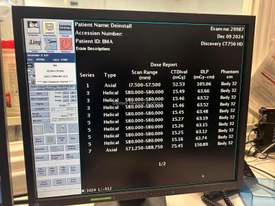 GE Discovery 750 HD 64 Slice CT Scanner *Mfd - 2014* with 2020 Performix HD Plus X-Ray Tube (Liquid Bearing), Patient Table, Workstation, Gantry, Software Manuals and Cardiac Trigger Monitor 7800 *Mfd - 2014* Fully Functional System and Professionally Dei - 37