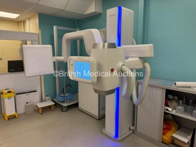 Samsung XGEO X-Ray System *Mfd - 2014* Including Upper Colum with Bucky & Original Tube, Detector, Collimator and Patient Table *SN: S020M3AD800001P* - Fully Functional System and Professionally Deinstalled *Q1076*