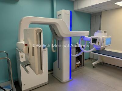 Samsung XGEO X-Ray System *Mfd - 2014* Including Upper Colum with Bucky & Original Tube, Detector, Collimator and Patient Table *SN: S020M3AD800001P* - Fully Functional System and Professionally Deinstalled *Q1076* - 3