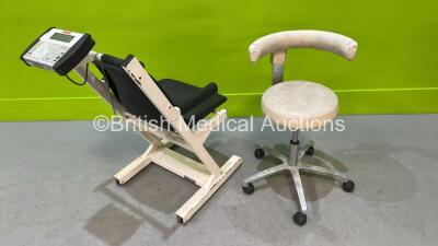 1 x Stool with Backrest and 1 x Detecto Seat Scale