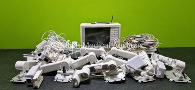 Mixed Lot Including 13 x GCX Patient Monitor Arm Brackets, 16 x Various Philips Cables, 2 x Hoses, 11 x Unknown Power Supplies *All Untested* and 1 x Millennia Vital Signs Monitoring System (Untested Due to No Power Supply)