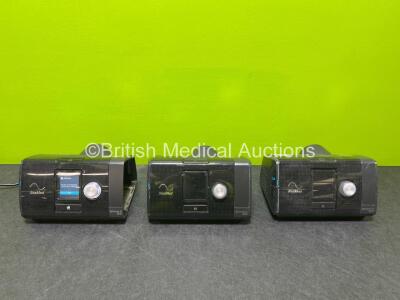 3 x ResMed Airsense 10 Elite CPAPS with 1 x Power Supply (All Power Up, 1 x Missing Humidifier) *SN 23211635486 / 23193088860 / 23193088447*