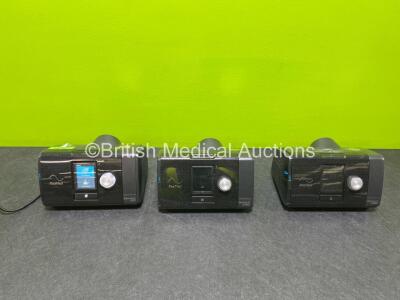 Job Lot Including 1 x ResMed Airsense 10 Elite CPAP, 2 x Resmed Airsense 10 Autoset CPAPS (All Power Up) *SN 23232166426 / 23232610807 / 23193277456*