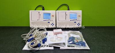 2 x Seca CT8000I ECG Machines with 2 x ECG Leads (Both Power Up)