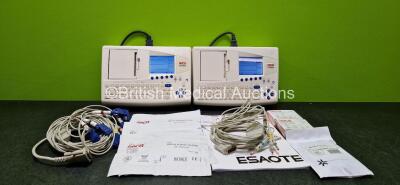 2 x Seca CT8000I ECG Machines with 2 x ECG Leads (Both Power Up)