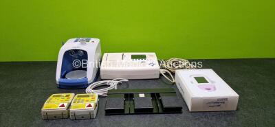 Mixed Lot Including 1 x Seca CT8000i ECG Machine (Draws Power - See Photo) with 1 x ECG Lead, 1 x Fisher and Paykel Airvo 2 Humidifier (Powers Up), 2 x Mckinley Bodyguard 545 Epidural Infusion Pumps, 1 x Linemaster Switch Corp. Footswitch and 1 x piCO Bab