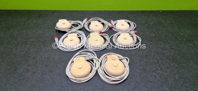 Job Lot Including 6 x Philips US Ref M2736A Transducers *All Untested* (1 x Damaged Cable - See Photo) and 2 x Philips Toco+ Ref M2735A Transducers *Both Untested* *SN DE01869204 / DE433E6724 / DE80845024 / DE01834543 / DE43389035 / DE01844484 / NA / NA* 