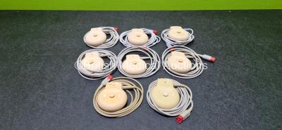 Job Lot Including 6 x Philips US Ref M2736A Transducers *All Untested* and 2 x Philips Toco+ Ref M2735A Transducers *Both Untested* *SN DE433B7029 / DE01880339 / DE433D5615 / DE43392962 / DE01801025 / DE433B9603 / DE52501249 / DE52513413* *H*