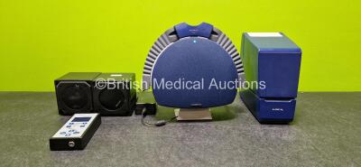 Job Lot Including 1 x Otometrics Aurical Aud 1081 Fitting Audiometer (Powers Up) with 1 x Aurical HIT 1082 Hearing Instrument Test Box, 1 x Aurical 1053 FreeFit Hearing Aid Fitter (Missing Cover - See Photo) and 1 x Parrot Plus Remote Speaker *SN 418500 /