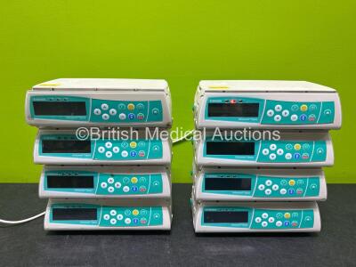 8 x B.Braun Infusomat Space Infusion Pumps (All Power Up, 1 x Damaged Screen, 1 x No Power, 2 x Draws Power)