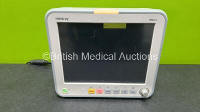 Mindray iPM12 Patient Monitor with IBP1, IBP2, T1, T2, SPO2, ECG and NBIP Options *SN FH-2A002238*