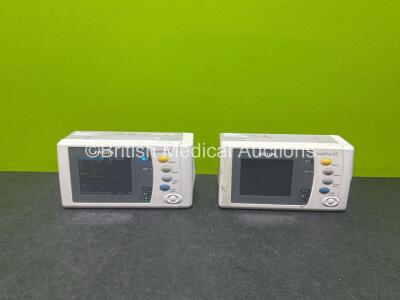 2 x Philips IntelliVue X2 Handheld Patient Monitors (Both Power Up with Stock Batteries - Stock Batteries Not Included) Including ECG, SpO2, NBP, Press and Temp Options with 2 x Philips M4607A Batteries (Both Flat Batteries) *SN DE575P0109*