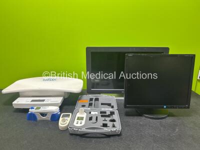 Mixed Lot Including 1 x Philips Elo Monitor, 1 x Vyaire Spirometer in Case, 1 x Go Check+ Spirometer, 1 x Covidien Thermometer, 1 x Marsden Weighing Scale, 1 x Nec MultiSync EA192M