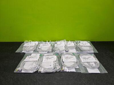 Job Lot Including 8 x GE Ref 2106393-002 ECG Leadwire Sets and 1 x GE Ref 2106389-004 ECGLeadwire Sets