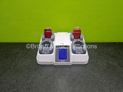 deSoutter Medical BC-700 4 Bay Battery Charger *Mfd - 2021* (Powers Up) with 2 x AB-703 Li-ion Aseptic Battery Packs