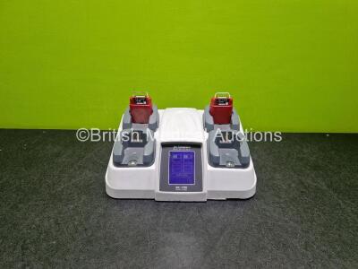 deSoutter Medical BC-700 4 Bay Battery Charger *Mfd - 2020* (Powers Up) with 2 x AB-703 Li-ion Aseptic Battery Packs