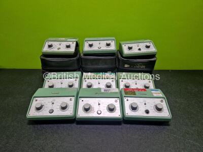 8 x Kamplex Screening Audiometer AS7 (All Untested Due to No Power Supplies 3 x with Damage and 2 x Missing Battery Cover - See Photos) with 3 x Cases