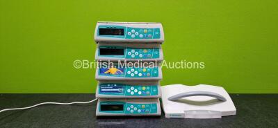 Job Lot Including 5 x B.Braun Infusomat Space Infusion Pumps (All Power Up, 2 x Cracked Screens and 1 x Error - See Photo) *Power Supply Not Included* and 1 x B.Braun Space Cover Comfort