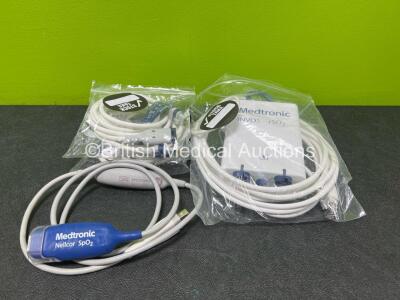 Job Lot Including 1 x Medtronic Invos rSo2 PMC71V-GE, 1 x Medtronic Nellcor Spo2 Cable, 2 x Medtronic Invos Reusable Sensor Cable for PM7100 *SN 603201844 / HF18451953*