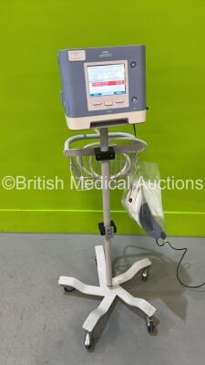 Philips Respironics Trilogy 202 Ventilator *Mfd 2015* Software Version 14.2.05 - Operating Hours 744.9 on Stand (Powers Up) with Hose *SN TV015011310*