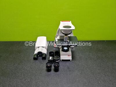 Leica DM750 Benchtop Microscope (Powers Up) with 2 x HC PLAN 10x/20 Eyepieces and 1 x HI PLAN 20x/0.40 PH 1 Optic in Box