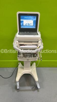 Philips PageWriter TC50 ECG Machine on Stand with 10 Lead ECG Leads (Powers Up)