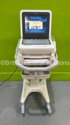 Philips PageWriter TC50 ECG Machine on Stand with 10 Lead ECG Leads (Powers Up)