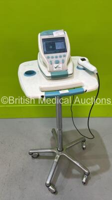 Verathon BVI 9400 Bladder Scanner with Transducer on Stand (Powers Up with Stock Battery - Not Included - Some Damage - See Photo) *S/N B4003659* ***CI154***