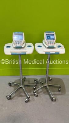 2 x Verathon BVI 9400 Bladder Scanners on Stands with 1 x Battery (Both Power Up) *S/N B4003683 / B4004719* ***CI151 / CI149***