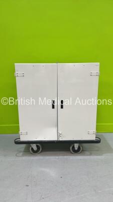 Metal Mobile Storage Cabinet (Left Door Damaged at Lower Left Corner - See Pictures) *S/N NA*