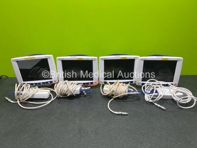 4 x Somanetics Invos Oximeter Cerebral / Somatic Model 5100C Monitors with 4 x Attachments (Both Power Up and Both Damaged Casings - See Photos)