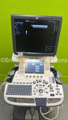 GE Logiq E9 Flat Screen Ultrasound Scanner Model 5205000-6 *S/N 106844US4* **Mfd 08/2011** Software Version R3.1.2 with 3 x Transducers / Probes (9L-D Ref 5194432 *Mfd 03/2013* / ML6-15-D Ref 5199103 *Mfd 01/2014* and C1-5-D Ref 5261135 *Mfd 07/2011*) (Po