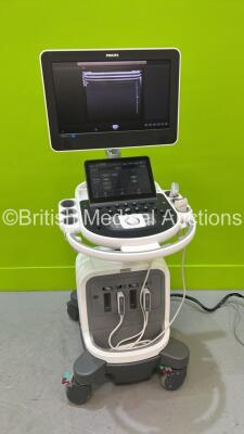 Philips Affiniti 70G Flat Screen Ultrasound Scanner Ref 989605416151 *S/N US915F0826* **Mfd 2015** SVC HW A.1 Software Version 1.5.6.850 with 2 x Transducer / Probes (C5-1 / L12-3) (Powers Up, See PDF for Machine Report) ***CD106***