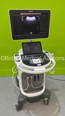 Philips Affiniti 70G Flat Screen Ultrasound Scanner Ref 989605416151 *S/N US915F0824* **Mfd 2015** SVC HW A.1 Software Version 1.5.6.850 with 2 x Transducer / Probes (C5-1 / L12-5) (Powers Up, See PDF for Machine Report) ***CD109***