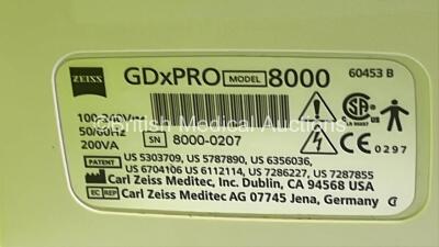 Zeiss GDxPro Scanning Laser Polarimeter Model 8000 V 1.1.1.14 on Motorized Table (Powers Up) *S/N 8000-0207* - 10