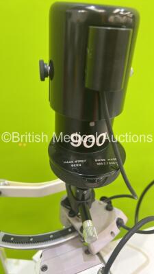 HS Meridian Microruptor II YAG Laser with Haag Streit Bern SL900 Slit Lamp, Binoculars, 2 x 12,5x Eyepieces, Control Panel, Footswitch, Chin Rest and Accessories (Powers Up with Key - Key Included) *S/N 10.041932368* **RI** - 8