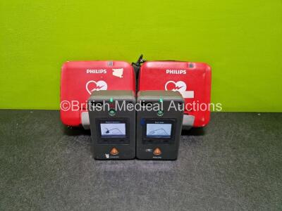 2 x Philips Heartstart FR3 Defibrillators (Both Power Up) in Case with 2 x LiMnO2 Batteries *Install Before 2026 / 2025* **SN C14A00152 / C18G01019*