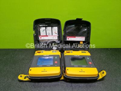 2 x Medtronic Lifepak 1000 Defibrillators (Both Power Up with Stock Battery Stock Battery Not Included) in Case