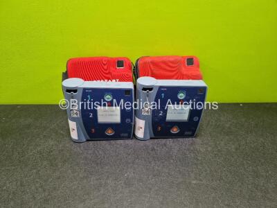 2 x Philips Heartstart FR2+ Defibrillators (Both Power Up) in Case with 2 x LiMnO2 Batteries *Install Before 2024 / 2023* **SN 0810800873 / 0810800884*