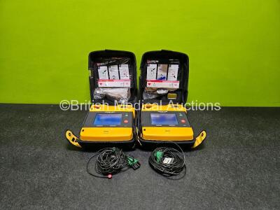 2 x Medtronic Lifepak 1000 Defibrillators *Mfd 2015 / 2015 (Both Power Up) in Case with 2 x 3 Lead ECG Leads and 2 x Li/Mn02 Batteries *Install Before 2029 / 2024