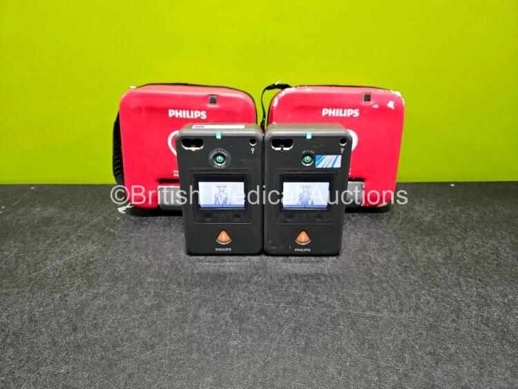 2 x Philips Heartstart FR3 Defibrillators (Both Power Up) in Case with 2 x LiMnO2 Batteries *Install Before 2026 / 2025*