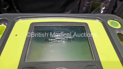 2 x Zoll AEDPro Defibrillators (Both Power Up, Both with Scratches on Screen - See Photos) in Case with 2 x Li-ion Batteries - 4