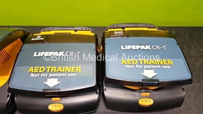 3 x Physio Control Lifepak CR-T AED Trainers (All Untested Due to Suspected Flat Battery, All Lids Do Not Stay Closed) - 4